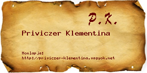 Priviczer Klementina névjegykártya